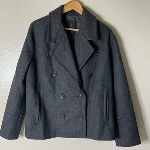 J.Crew women gray Melton Wool double Breasted Coats